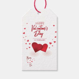 Cute romantic Valentine Day kärlek-röda hjärtan Presentetikett