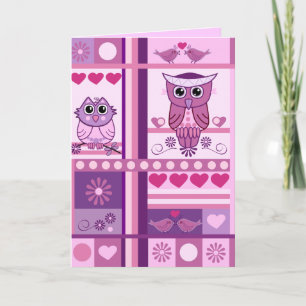 Cute romantic Valentine's day card med fåglar Helgkort