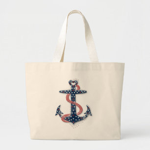 Cute romantic valentiness hearor anchor jumbo tygkasse
