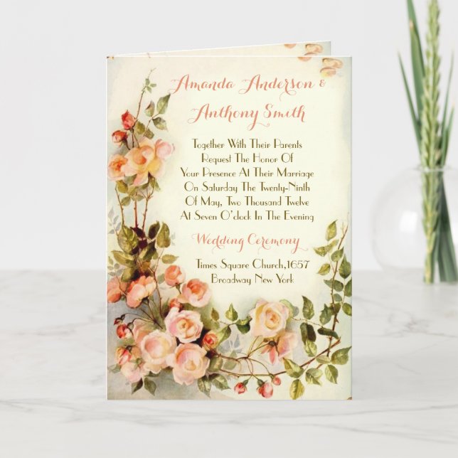 Cute romantic Wedding Seal and Send Inbjudan (Framsida)