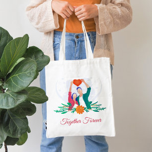 Cute romantik par Tote Bag Tygkasse