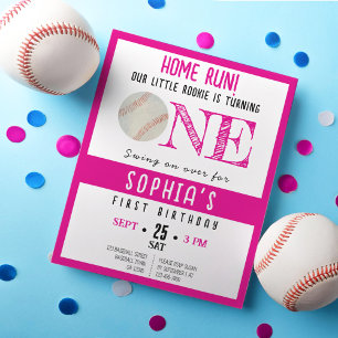 Cute Rookie Baseball Budget Flickan 1:a födelsedag