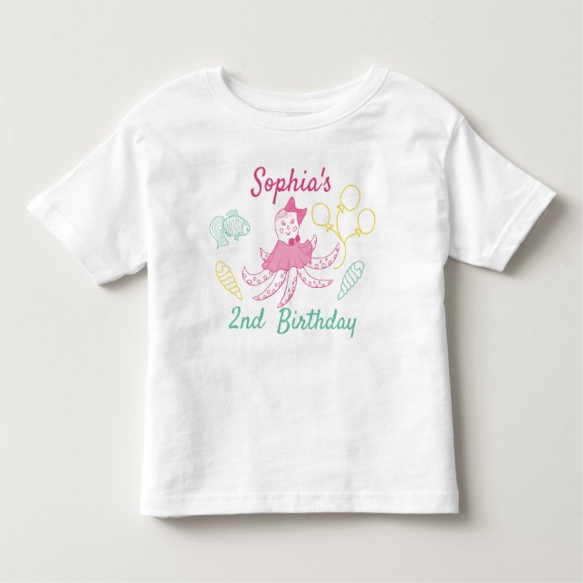 Cute Rosa 2:a födelsedagen Flicka T Shirt (Framsida)