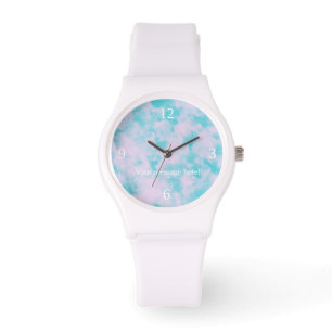 Cute Rosa and Blå himmel Personlig Silicone Watch Armbandsur