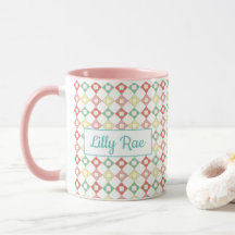 Cute Rosa and Blue Abstrakt Geometric Mönster Girl