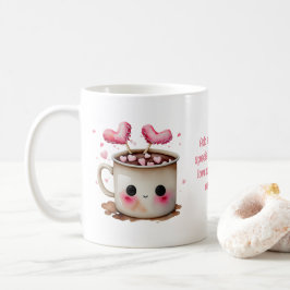 Cute Rosa and Cream Watercolor Hett Cocoa Kärlek Kaffemugg