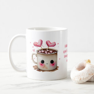 Cute Rosa and Cream Watercolor Hett Cocoa Kärlek Kaffemugg