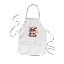 Cute Rosa and Cream Watercolor Hett Cocoa Mugg Barnförkläde