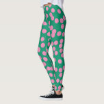 Cute Rosa and Grönt Dots and Spots Mönster Leggings<br><div class="desc">Leggering av estetisk Polka dots för Rosa och Grönt</div>