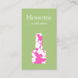 Cute Rosa and Grönt Nail Salon Manicurist Visitkort