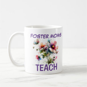 Cute Rosa and Indigo FOSTER MAMMOR TEACH Blommigt Kaffemugg