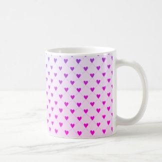 Cute Rosa and lila Heart Mönster Coffee Mugg