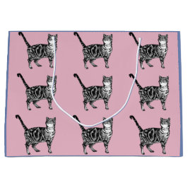Cute Rosa and Lila Tabby katt Cats Art Gift Bag