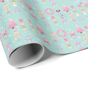 Cute Rosa and Mint Grönt jul Nutcracker Presentpapper