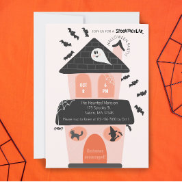Cute rosa and orange children Halloween Costume pa Inbjudningar