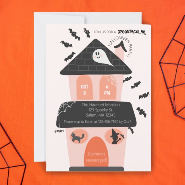 Cute rosa and orange children Halloween Costume pa Inbjudningar (Skapare uppladdad)