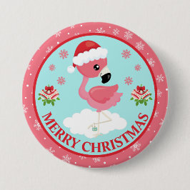 Cute Rosa and Red jul Flamingo Winter Knapp