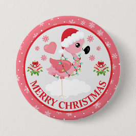 Cute Rosa and Red jul Flamingo Winter Knapp