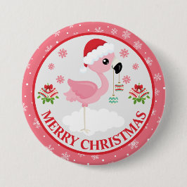 Cute Rosa and Red jul Flamingo Winter Knapp