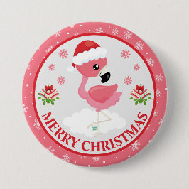 Cute Rosa and Red jul Flamingo Winter Knapp