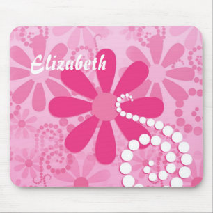 Cute Rosa and White Girly Flowers Daisy Mönster Musmatta