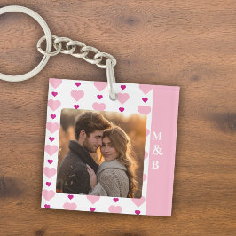 Cute Rosa and White Photo Couple Monogram