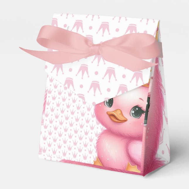 Cute Rosa Anka med Krona Presentaskar (Framsidan Sidan)