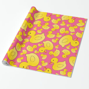 Cute rosa anka presentpapper
