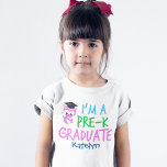 Cute Rosa Anpassningsbar Girls före K Student T Shirt<br><div class="desc">En coola personlig förskola studenten-barn t-shirt för en flicka som avlägger examen från Pre-K och flytta på till dagis. Den har en söt rosa uggla med en studentmössa och med en rulla bredvid ett roligt med blått,  grönt och rosa.</div>