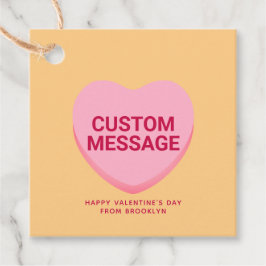 Cute rosa anpassningsbar-meddelandekonversationshj gåvor etiketter