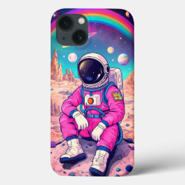 Cute Rosa Astronaut Rainbow Galaxy