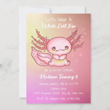 Cute Rosa Axolotl Birthday