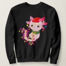 Cute Rosa Axolotl in christmas ljus