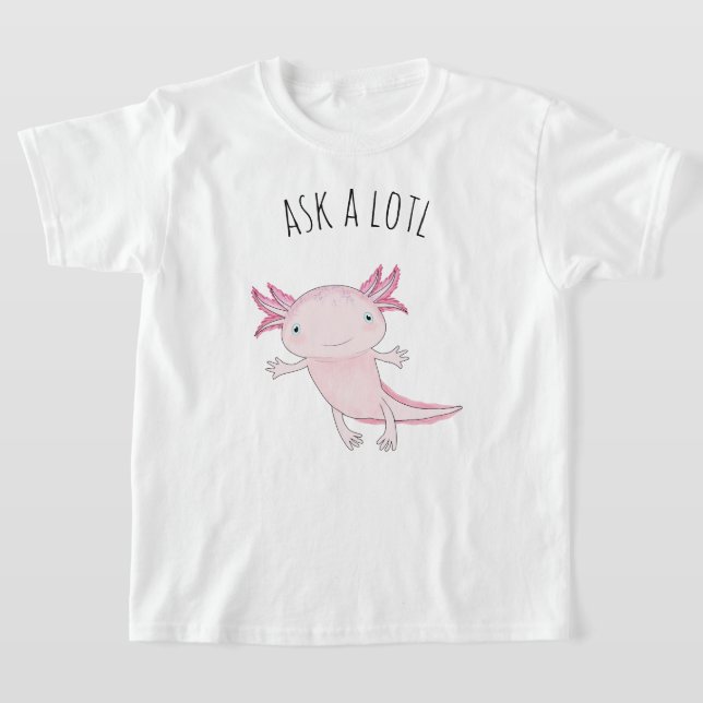 Cute Rosa Axolotl T Shirt (Laydown)