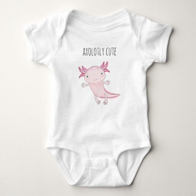 Cute Rosa Axolotl T Shirt (Framsida)