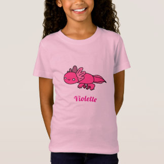 Cute Rosa Axolotl Tecknad Teckning T Shirt