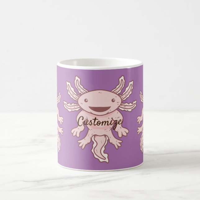 Cute Rosa Axolotl Thunder_Cove Kaffemugg (Center)