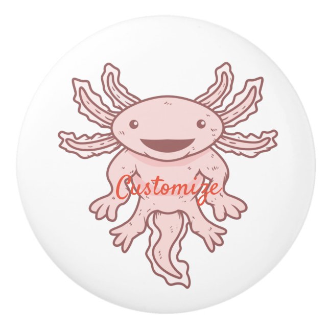 Cute Rosa Axolotl Thunder_Cove Knopp (Framsidan)