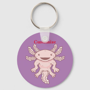 Cute Rosa Axolotl Thunder_Cove Nyckelring