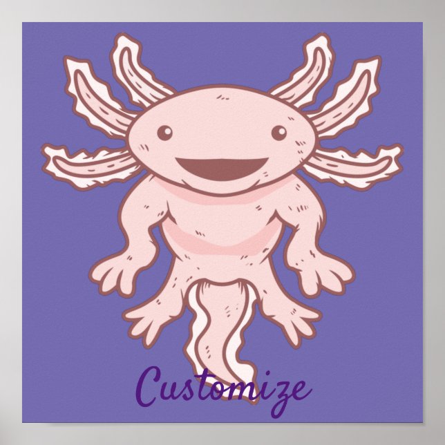 Cute Rosa Axolotl Thunder_Cove Poster (Framsidan)