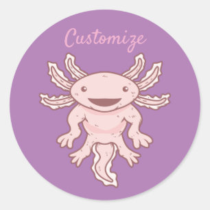 Cute Rosa Axolotl Thunder_Cove Runt Klistermärke