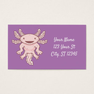 Cute Rosa Axolotl Thunder_Cove Visitkort