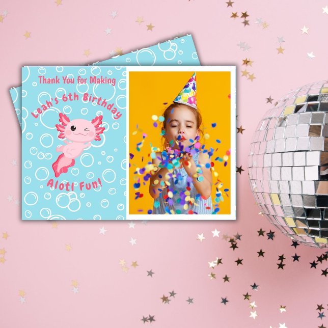 Cute Rosa Axolotl under Havsdagen Tack Kort (Skapare uppladdad)