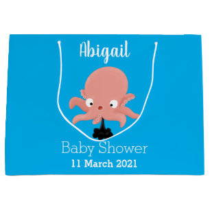 Cute rosa baby bläckfisk tecknad humor
