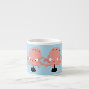 Cute rosa baby bläckfisk tecknad humor espressomugg