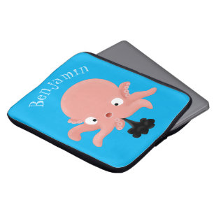 Cute rosa baby bläckfisk tecknad humor laptop fodral