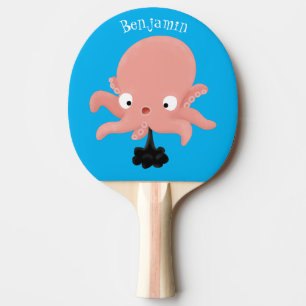 Cute rosa baby bläckfisk tecknad humor pingisracket