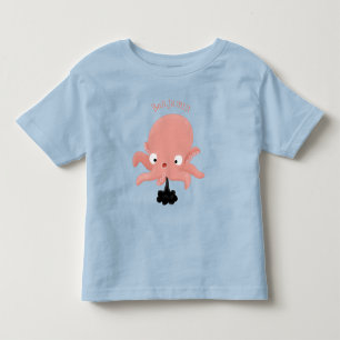 Cute rosa baby bläckfisk tecknad humor t shirt