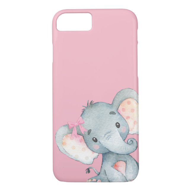 Cute Rosa Baby Elephant Whimsical Case-Mate iPhone Skal (Baksida)
