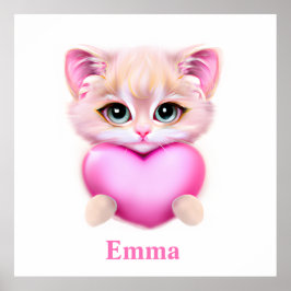 Cute Rosa Baby Kitten Poster